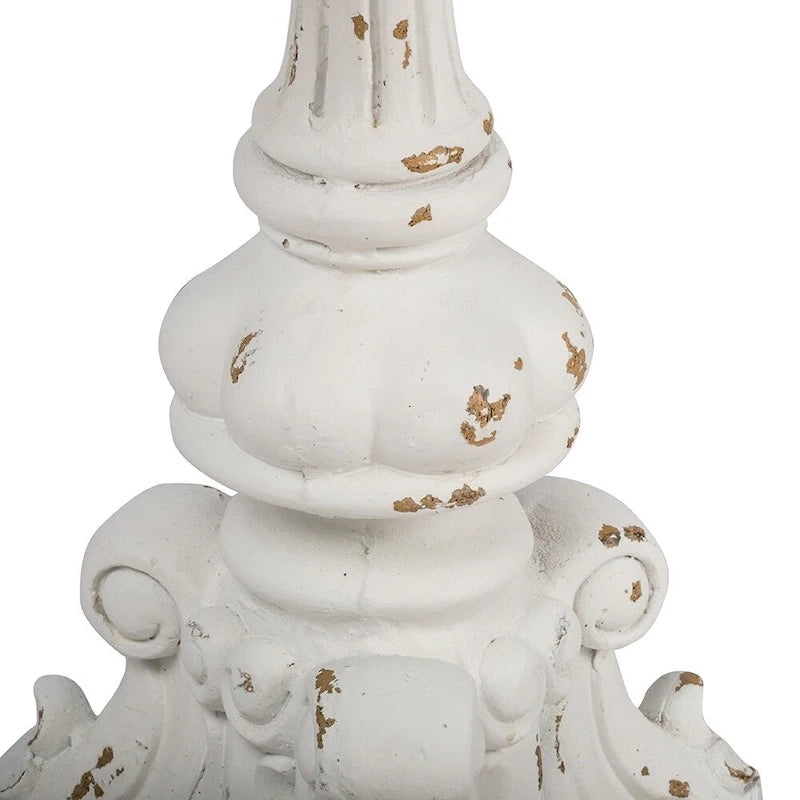 GDFStudio - Table d'appoint sur pied Florence Vintage avec base florale sculptée à la main