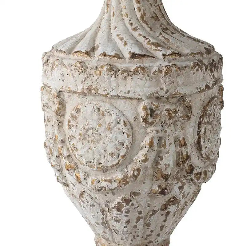 GDFStudio - Table d'appoint sur pied Florence Vintage avec base florale sculptée à la main