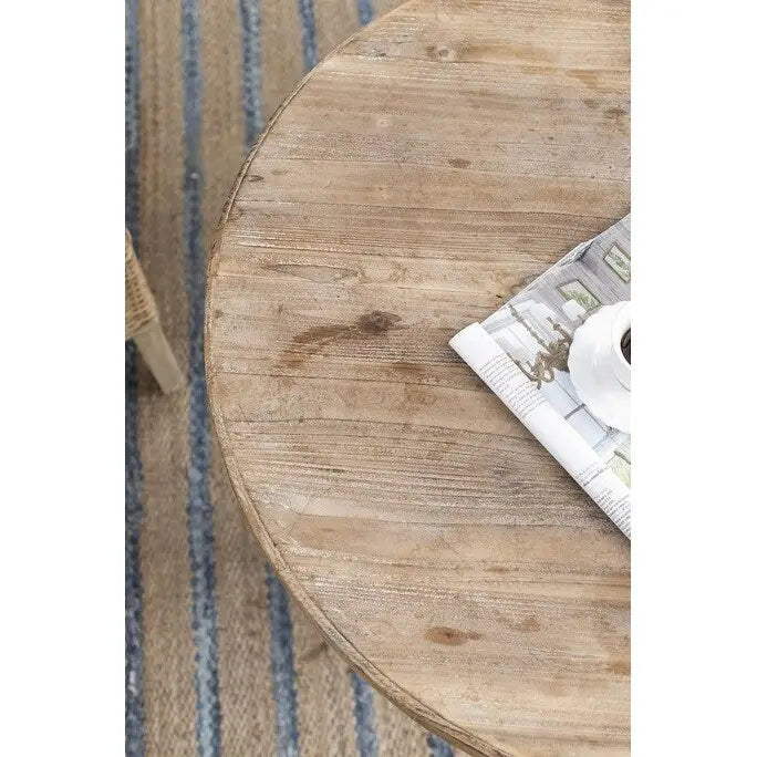 GDFStudio - Table d'appoint sur pied Florence Vintage avec base florale sculptée à la main