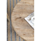 GDFStudio - Table d'appoint sur pied Florence Vintage avec base florale sculptée à la main