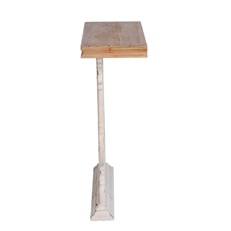 GDFStudio - Console vintage Harper avec base en volutes et plateau en bois marron - 34,3