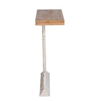 GDFStudio - Console vintage Harper avec base en volutes et plateau en bois marron - 34,3