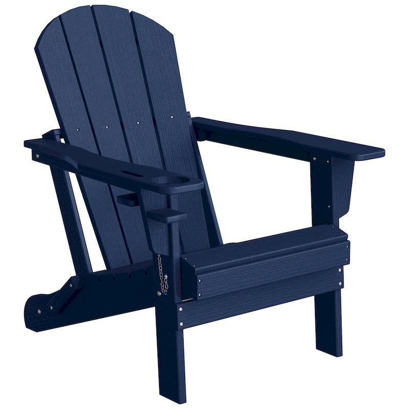 Chaise Adirondack d'extérieur Polytrends Alvaro avec porte-gobelet
