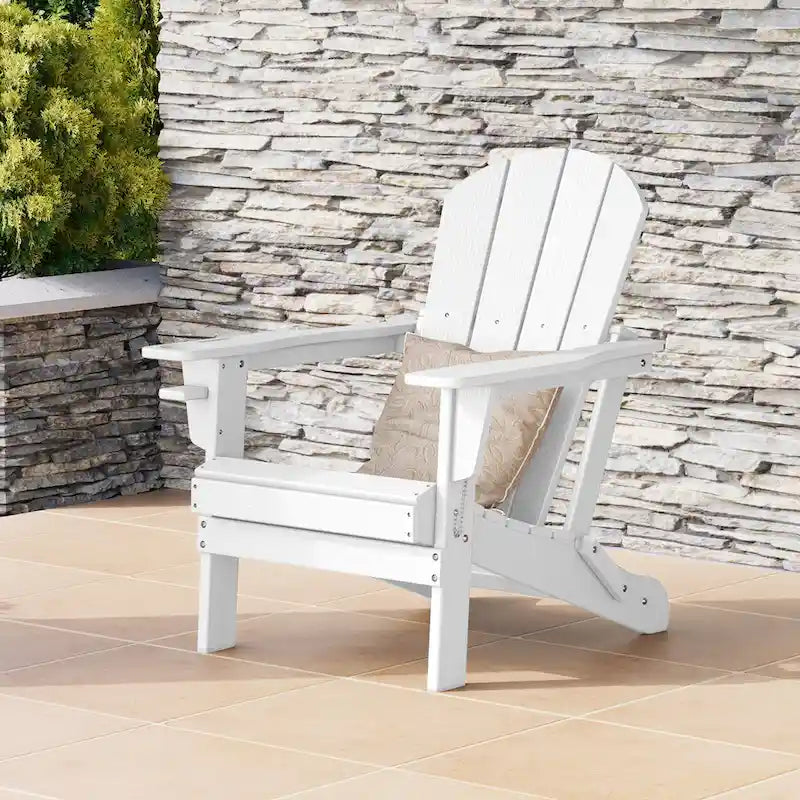 Chaise Adirondack d'extérieur Polytrends Alvaro avec porte-gobelet