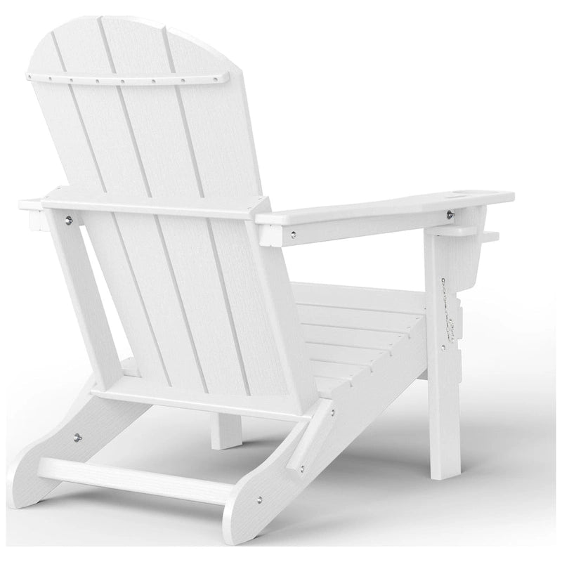Chaise Adirondack d'extérieur Polytrends Alvaro avec porte-gobelet