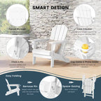 Chaise Adirondack d'extérieur Polytrends Alvaro avec porte-gobelet