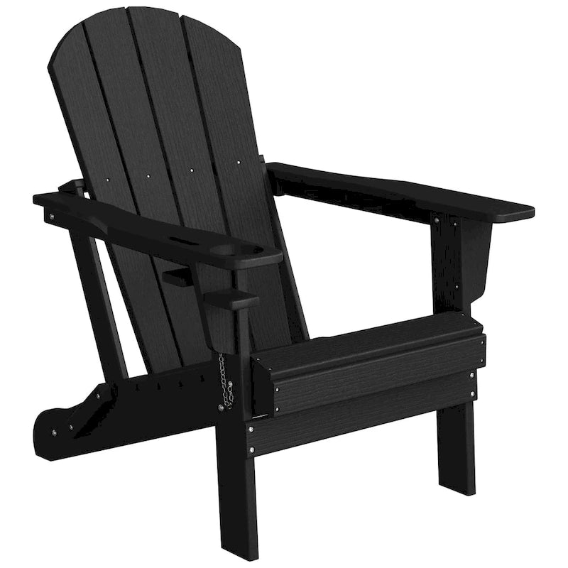 Chaise Adirondack d'extérieur Polytrends Alvaro avec porte-gobelet