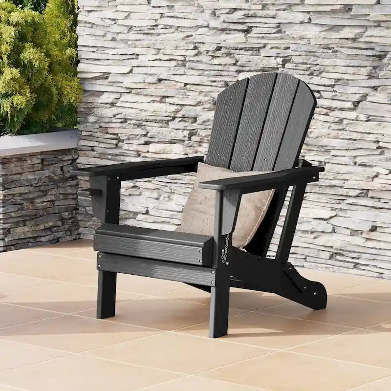 Chaise Adirondack d'extérieur Polytrends Alvaro avec porte-gobelet