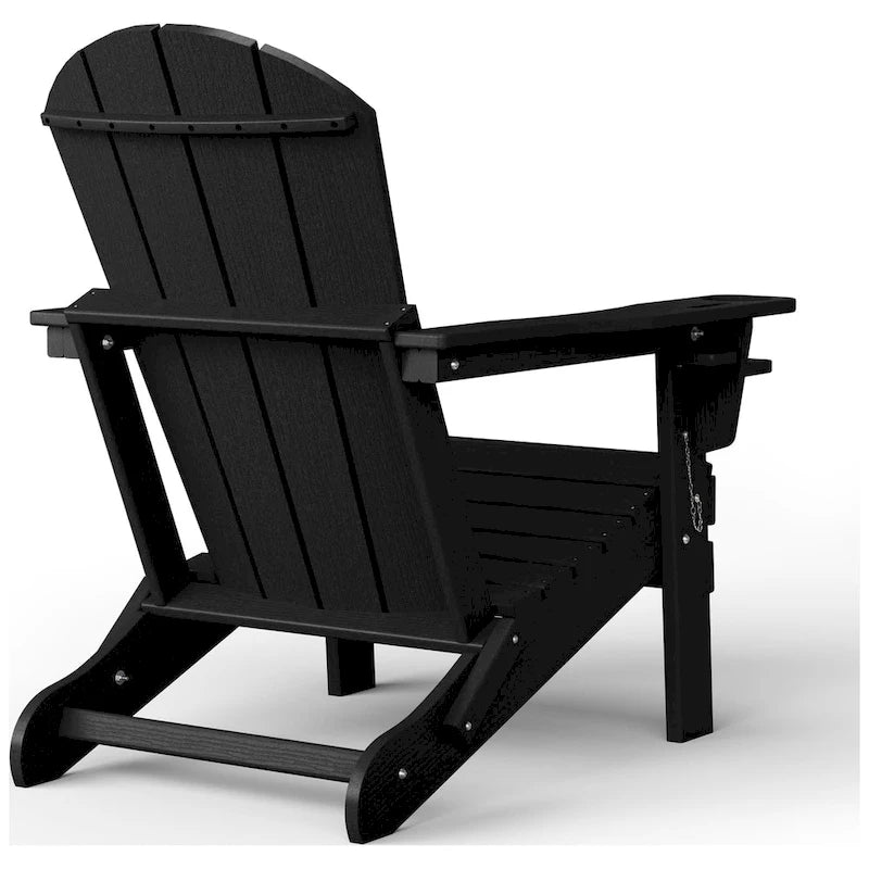 Chaise Adirondack d'extérieur Polytrends Alvaro avec porte-gobelet