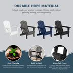 Chaise Adirondack d'extérieur Polytrends Alvaro avec porte-gobelet