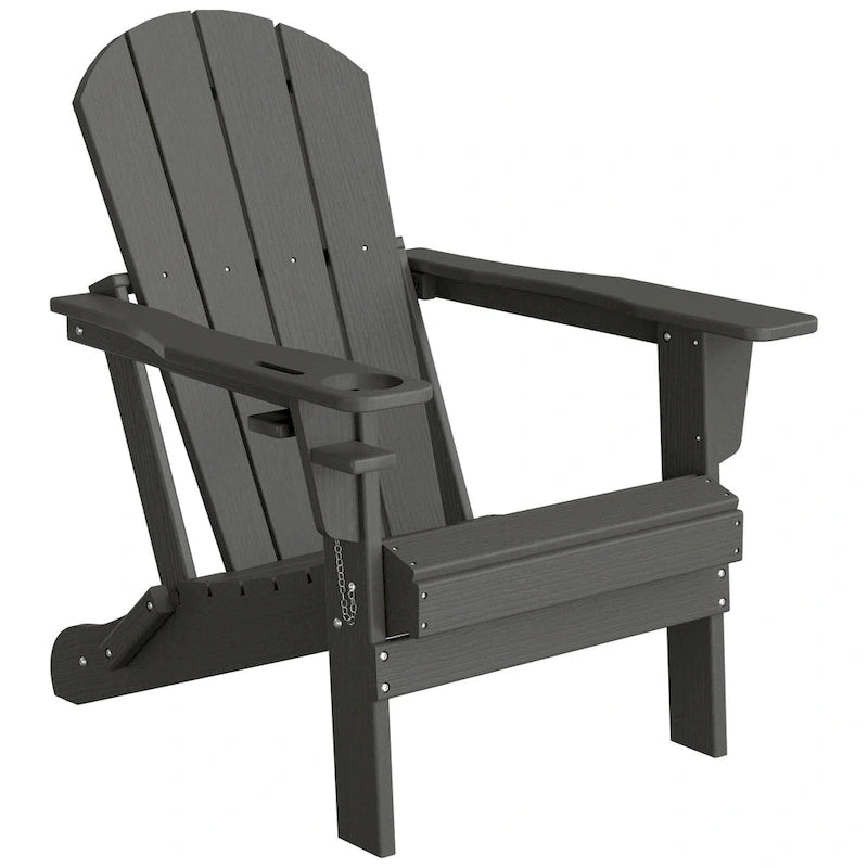 Chaise Adirondack d'extérieur Polytrends Alvaro avec porte-gobelet