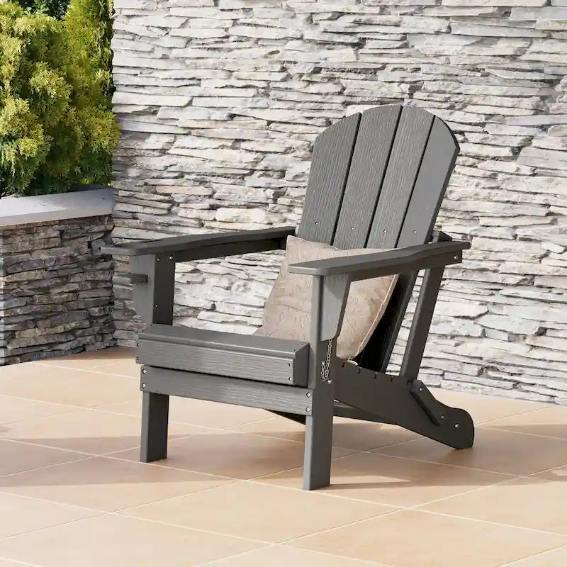 Chaise Adirondack d'extérieur Polytrends Alvaro avec porte-gobelet