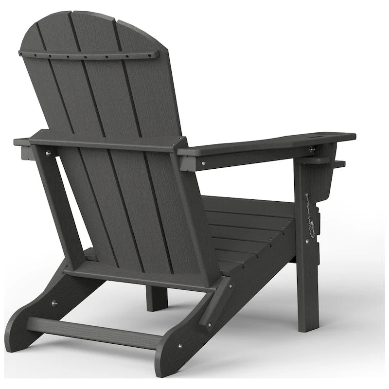 Chaise Adirondack d'extérieur Polytrends Alvaro avec porte-gobelet