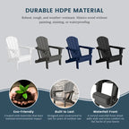 Chaise Adirondack d'extérieur Polytrends Alvaro avec porte-gobelet