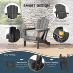 Chaise Adirondack d'extérieur Polytrends Alvaro avec porte-gobelet