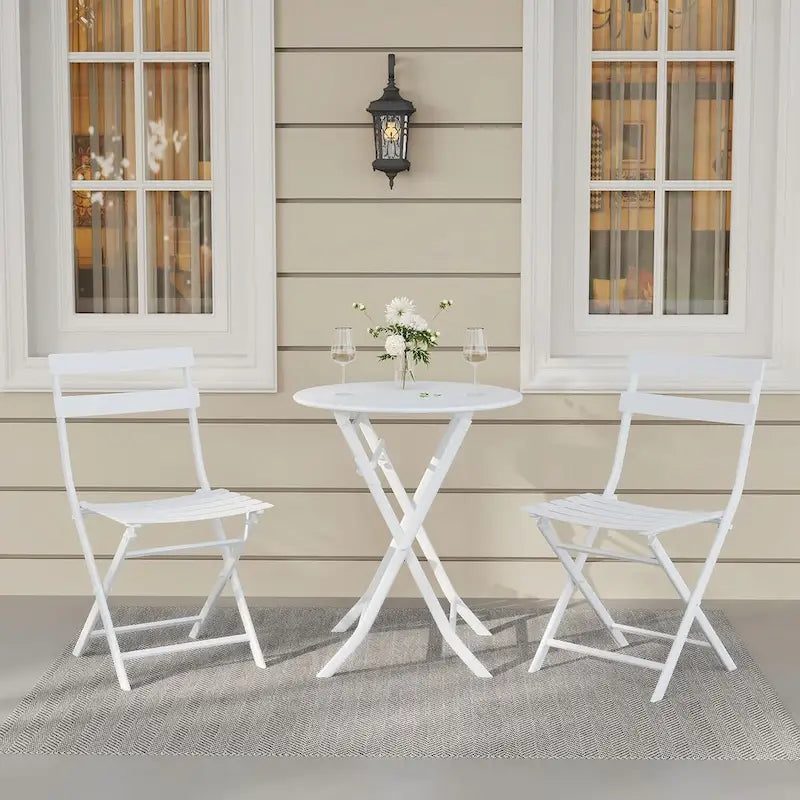 Outdoor Patio Foldable Bistro Set for Bar Garden Backyard
