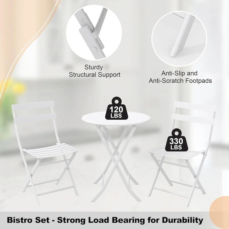 Ensemble bistro pliable pour terrasse extérieure, bar, jardin, arrière-cour