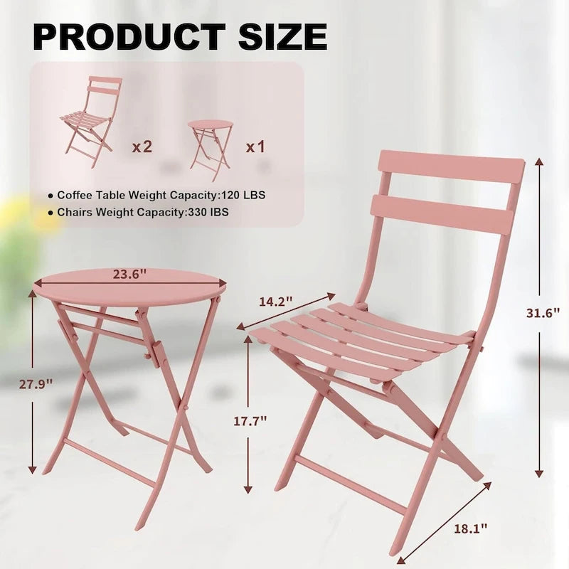 Ensemble bistro pliable pour terrasse extérieure, bar, jardin, arrière-cour