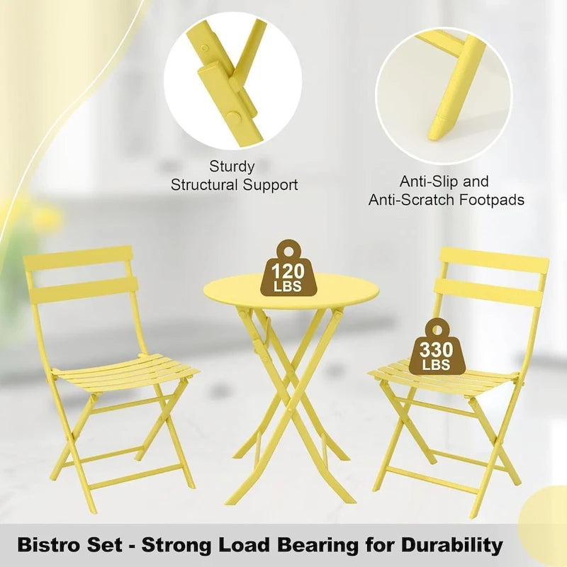 Ensemble bistro pliable pour terrasse extérieure, bar, jardin, arrière-cour