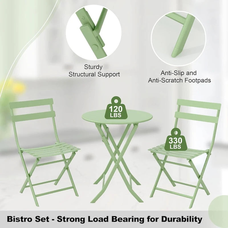 Ensemble bistro pliable pour terrasse extérieure, bar, jardin, arrière-cour