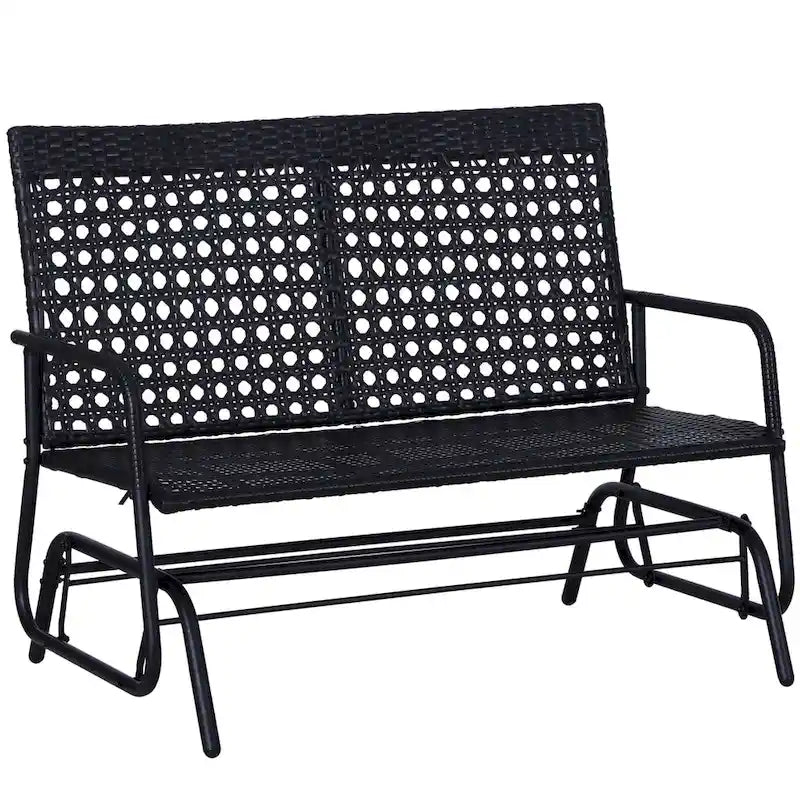 Patio 2-Person Wicker Glider Bench Rocking Chair