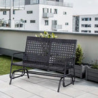 Banc à bascule en osier 2 places pour terrasse