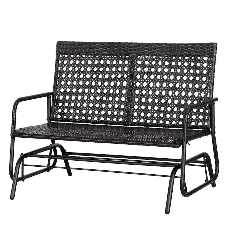 Banc à bascule en osier 2 places pour terrasse