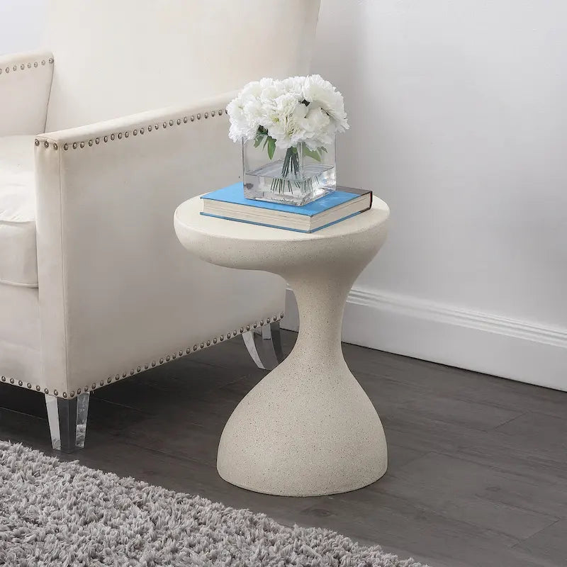 Table d'appoint Boracay 19.75 moderne minimaliste en résine pour intérieur/extérieur