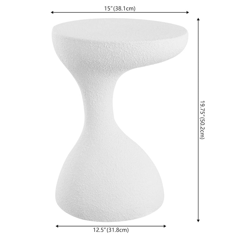 Table d'appoint Boracay 19.75 moderne minimaliste en résine pour intérieur/extérieur