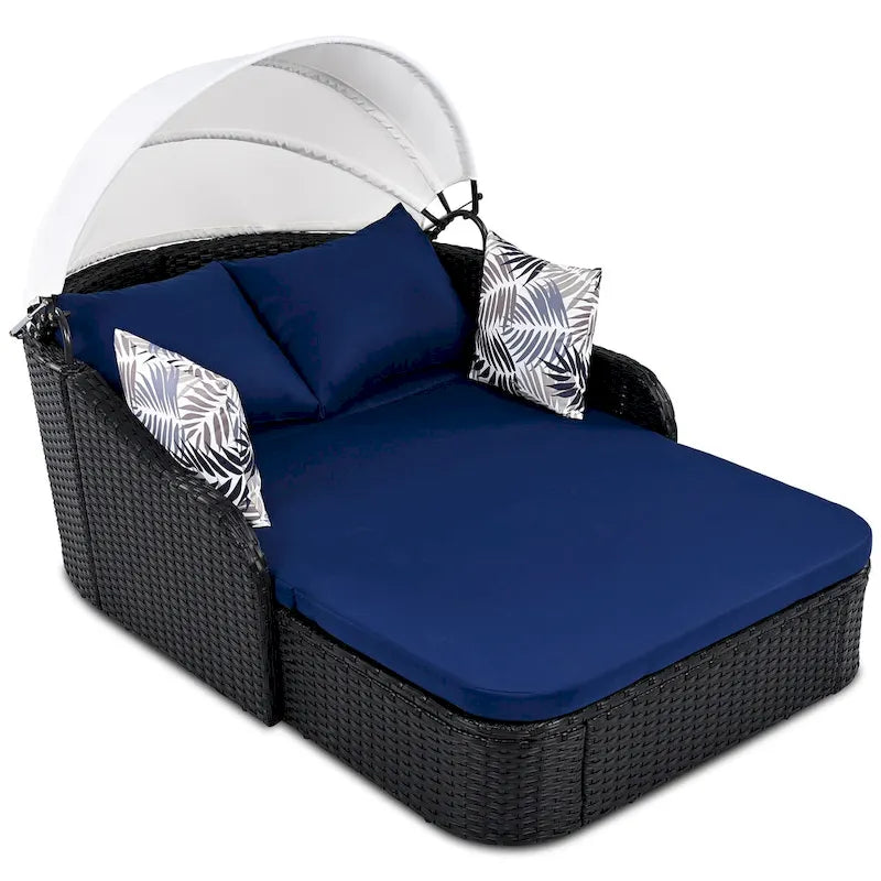 Lit de repos double d'extérieur avec auvent réglable