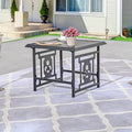 Patio Festival Metal Square End Side Table with Umbrella Hole