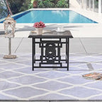 Table d'appoint carrée en métal Patio Festival avec trou pour parasol