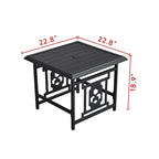 Table d'appoint carrée en métal Patio Festival avec trou pour parasol