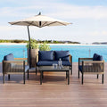 Ensemble de canapé d'extérieur 4 places avec coussins amovibles pour le confort de votre jardin, cour arrière et balcon.