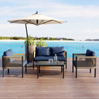 Ensemble de canapé d'extérieur 4 places avec coussins amovibles pour le confort de votre jardin, cour arrière et balcon.