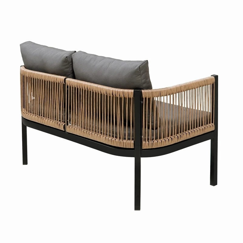 Ensemble de canapé d'extérieur 4 places avec coussins amovibles pour le confort de votre jardin, cour arrière et balcon.