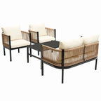 Ensemble de canapé d'extérieur 4 places avec coussins amovibles pour le confort de votre jardin, cour arrière et balcon.