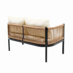 Ensemble de canapé d'extérieur 4 places avec coussins amovibles pour le confort de votre jardin, cour arrière et balcon.