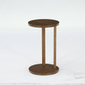Round End Table, Farmhouse 2-Tier Side Table with Solid Wood Legs