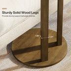 Table d'appoint ronde, Table d'appoint de style rustique à 2 niveaux avec pieds en bois massif