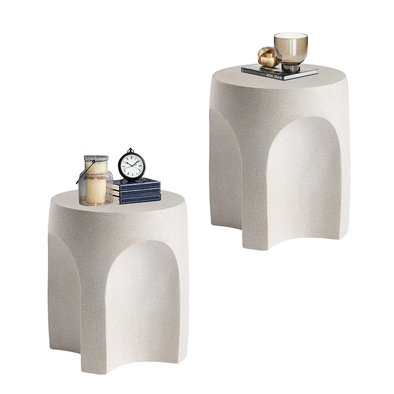 COSIEST Outdoor Side Table,Concrete Accent Table