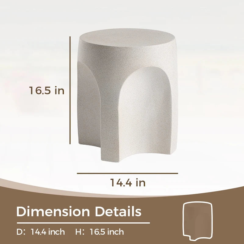 Table d'appoint d'extérieur COSIEST, Table d'appoint en béton