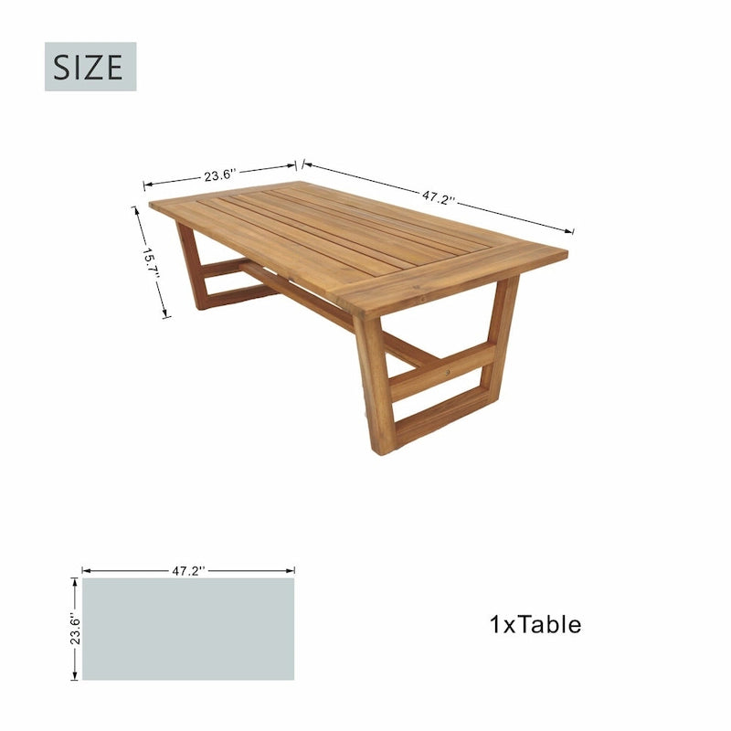 Table basse moderne en bois d'acacia