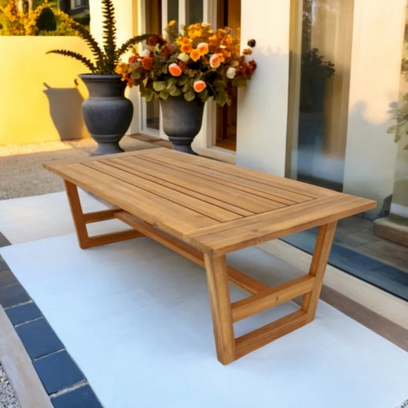 Table basse moderne en bois d'acacia
