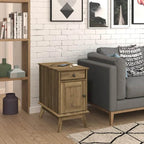 End Table with Storage Drawer Cabinet Nightstand Side Table for Bedroom, Living Room, Small Spaces, Multi Functional Organizer