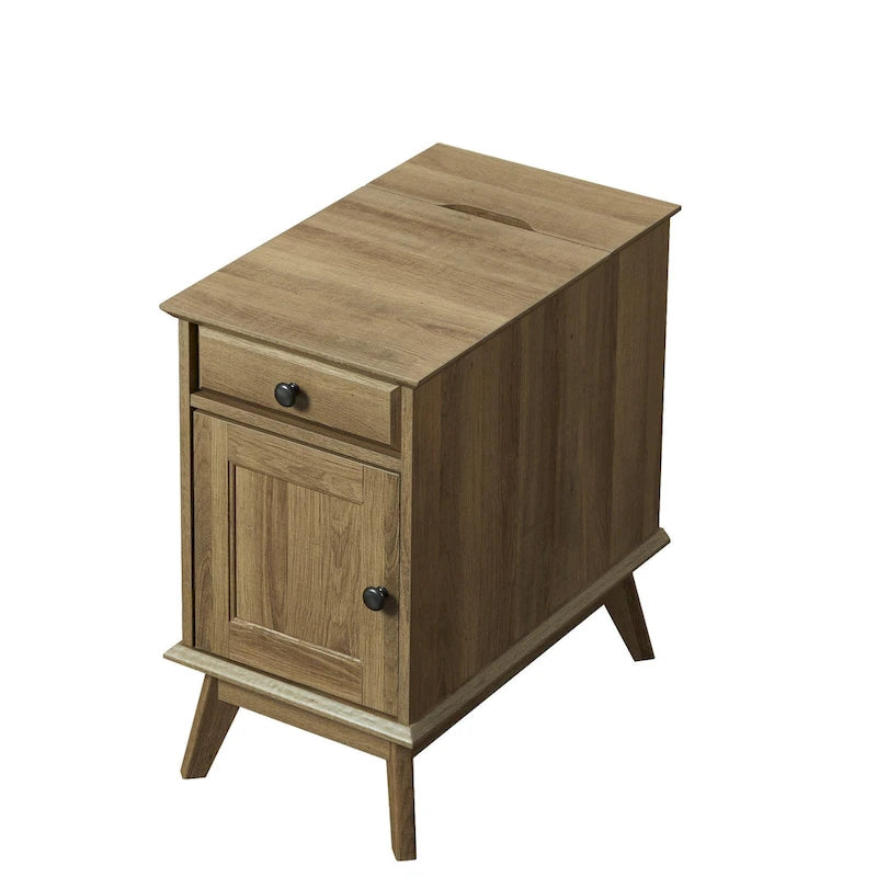 Table d'appoint avec tiroir de rangement, table de chevet, bout de canapé pour chambre à coucher, salon, petits espaces, organisateur multifonctionnel