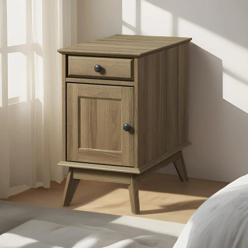 Table d'appoint avec tiroir de rangement, table de chevet, bout de canapé pour chambre à coucher, salon, petits espaces, organisateur multifonctionnel