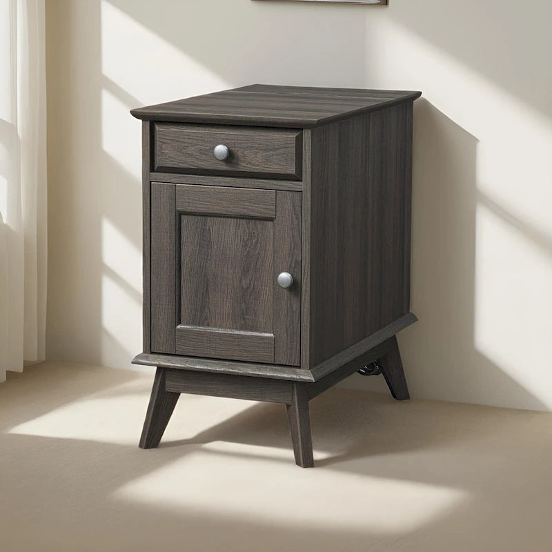 Table d'appoint avec tiroir de rangement, table de chevet, bout de canapé pour chambre à coucher, salon, petits espaces, organisateur multifonctionnel