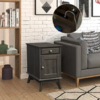 Table d'appoint avec tiroir de rangement, table de chevet, bout de canapé pour chambre à coucher, salon, petits espaces, organisateur multifonctionnel