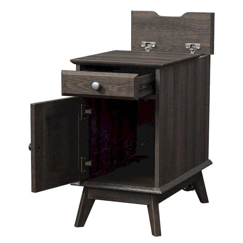 Table d'appoint avec tiroir de rangement, table de chevet, bout de canapé pour chambre à coucher, salon, petits espaces, organisateur multifonctionnel